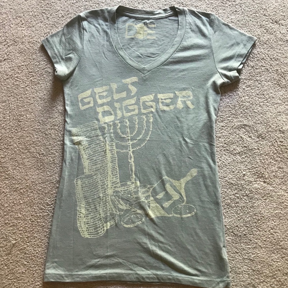 Urban Outfitters Gelt Digger Green Jewish T Shirt